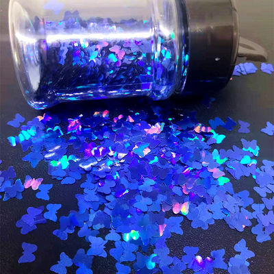Arco iris Glitter embrague en forma de arco iris poliéster material de lentejuela en forma de mariposa voladora para el arte de las uñas arte corporal