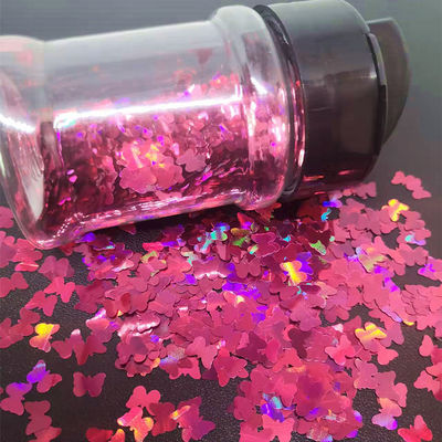Arco iris Glitter embrague en forma de arco iris poliéster material de lentejuela en forma de mariposa voladora para el arte de las uñas arte corporal