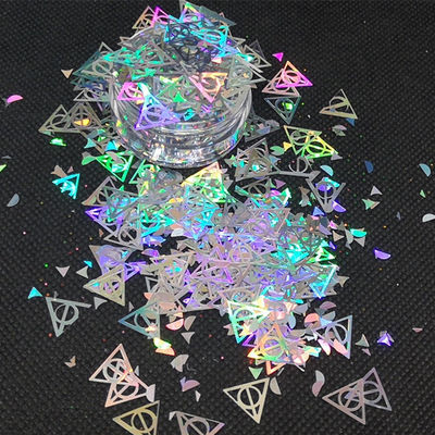 OEM Oro y plata holográfico Brillo con triángulos rojos azules verdes Otros suministros de vacaciones esenciales