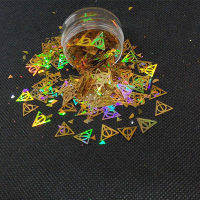 OEM Oro y plata holográfico Brillo con triángulos rojos azules verdes Otros suministros de vacaciones esenciales
