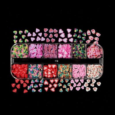Nail Art Forma personalizada Polímero rebanadas de arcilla para San Valentín Rociadores de resina Artesanía y artesanía DIY Accesorios