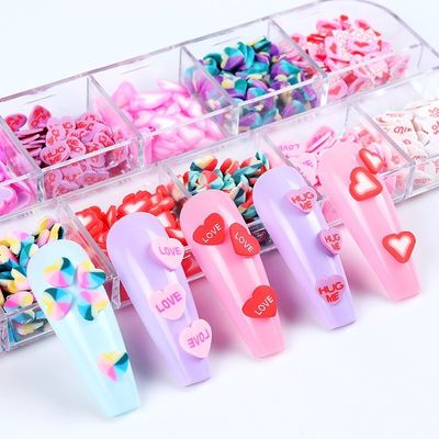 Nail Art Forma personalizada Polímero rebanadas de arcilla para San Valentín Rociadores de resina Artesanía y artesanía DIY Accesorios