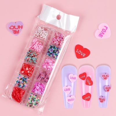 Nail Art Forma personalizada Polímero rebanadas de arcilla para San Valentín Rociadores de resina Artesanía y artesanía DIY Accesorios