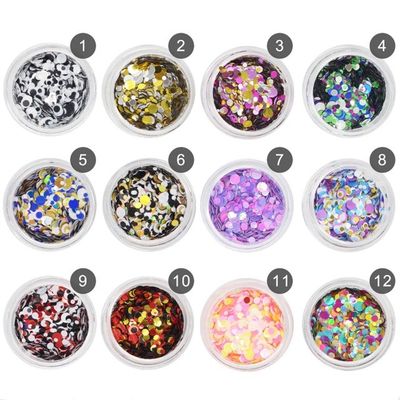 1mm2mm3mm Muestra gratuita Sequins de punto mezclar brillo para las uñas cara cuerpo