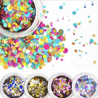 1mm2mm3mm Muestra gratuita Sequins de punto mezclar brillo para las uñas cara cuerpo