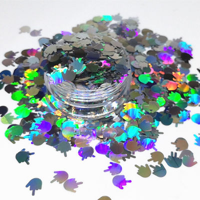 Fiestas de bodas Manias de poliéster 3D con dedo medio negro plateado holográfico Brillo y otros suministros navideños