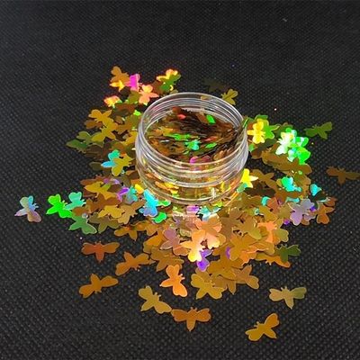 Oportunidad del Año Chino 15mm Oro Holográfico Brillo de abeja de miel para tumbler Selección de abejas de vidrio personalizado único