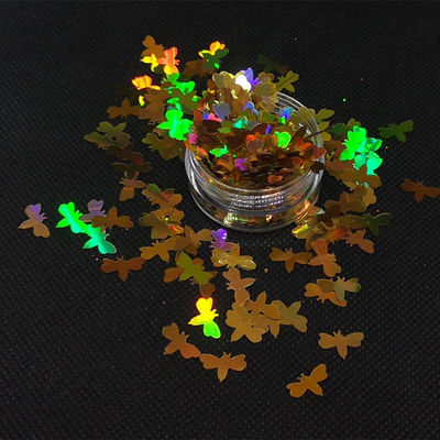 Oportunidad del Año Chino 15mm Oro Holográfico Brillo de abeja de miel para tumbler Selección de abejas de vidrio personalizado único