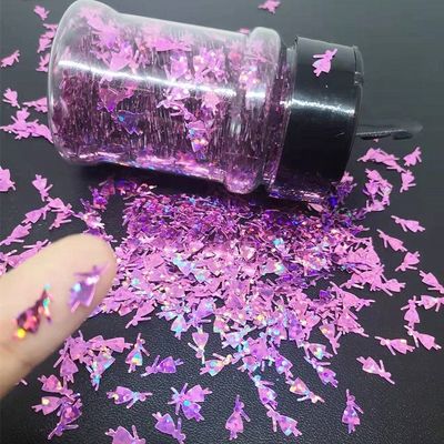 Niña bailarina brillante en forma de bricolaje manual relleno de barro de cristal Art Nail Flores de PET Oportunidad Fiesta de bodas Decoración del hogar